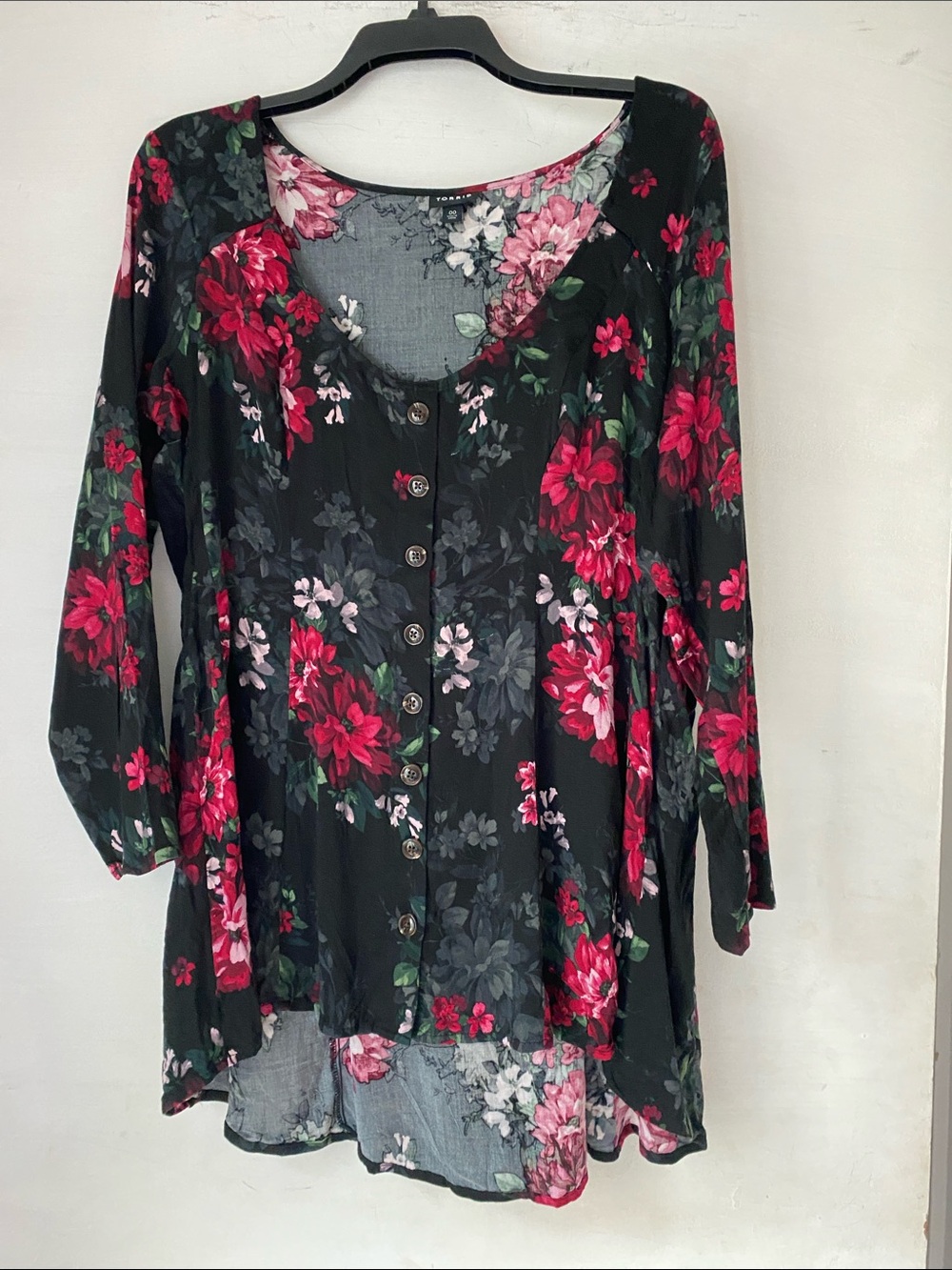 Torrid Long Sleeve Floral Dress Blouse  - S 00